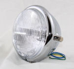 Classic side mount 5.75" diameter Bates style headlight. 