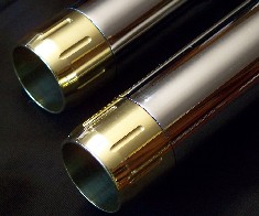 Brass exhaust tips available in three designs, Bullet, Speedline and Recoil.