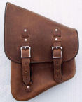 Stash Bag swingarm saddlebags from DeVille Cycles are avaiable in distressed brown or black.