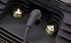 Solid brass head bolt covers for Evo and Twin Cam Harley.