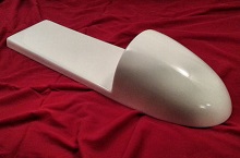Quality hand laid fiberglass cafe tail section with a gloss white gel coat finish.
