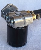 Complete remote oil filter kits for custom Harleys.