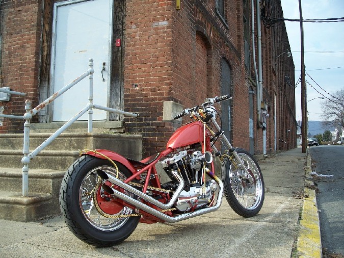 Hippy Gypsy Ironhead Sporty by Mizur of DeVille Cycles.